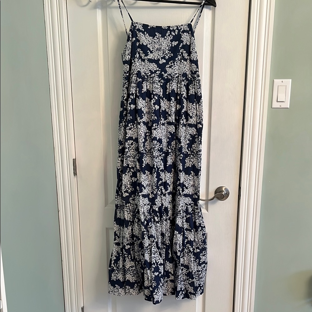 A&F Floral Navy Blue Maxi dress